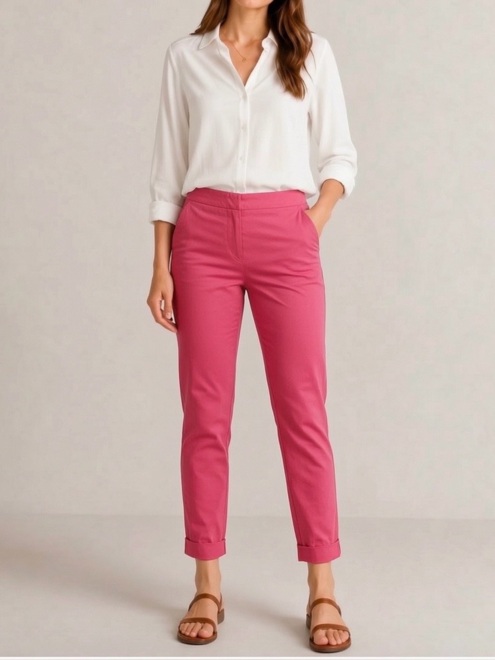 Brooks Brothers Women’s Pink Natalie Fit Chino Pants. Size 6